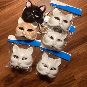 6 piece paintable halloween mask.